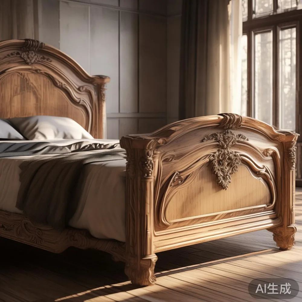 フレンチラグジュアリースタイルのベッドフレームの写真