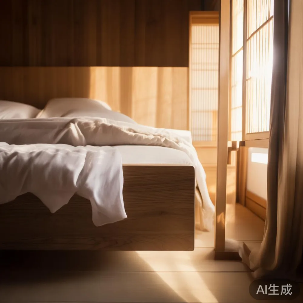 現代的な日本の寝室で豪華なベッドフレームが並ぶ写真